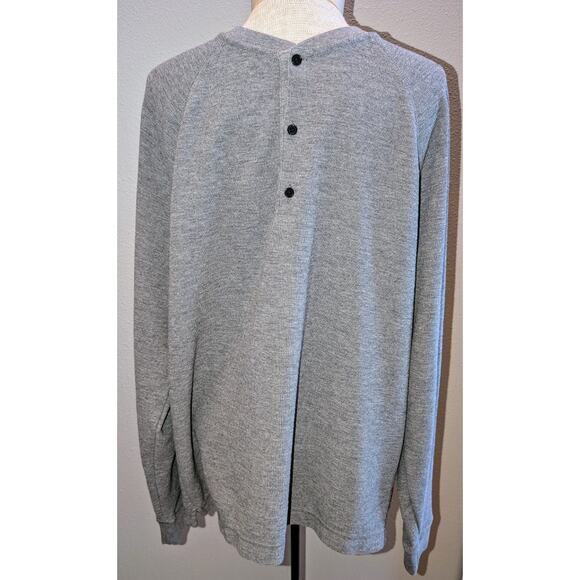 Men's Banana Republic Core Temp Cotton Blend Thermal Henley Shirt Gray Sz XL - Picture 1 of 3